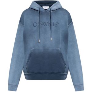 Off White, Heren, Sweatshirts & Hoodies, Blauw, Maat: L Katoen,