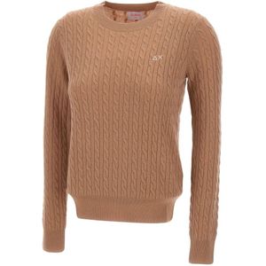 Sun68, Dames, Truien, Beige, Maat: M Wol,