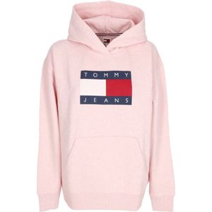 Tommy Hilfiger, Dames, Sweatshirts & Hoodies, Roze, Maat: 2XS Katoen,