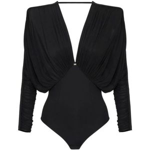 Elisabetta Franchi, Dames, Tops, Zwart, Maat: XS Jersey,