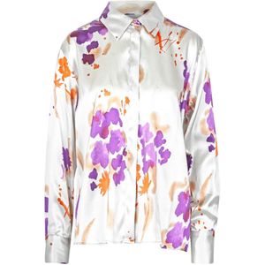 Niu, Dames, Blouses & Shirts, Veelkleurig, Maat: S Satijn,