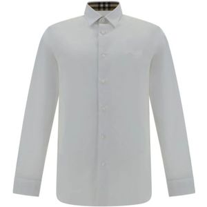 Burberry, Heren, Overhemden, Wit, Maat: L Katoen,