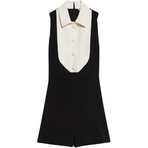 Max Mara, Dames, Jumpsuits & Playsuits, Zwart, Maat: M Leer,