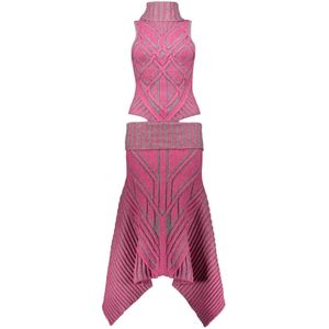 Paolina Russo, Dames, Jurken, Roze, Maat: S Wol,