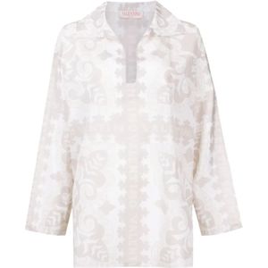 Valentino, Dames, Blouses & Shirts, Wit, Maat: XS Katoen,