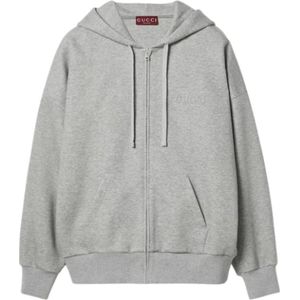 Gucci, Heren, Sweatshirts & Hoodies, Grijs, Maat: L Katoen,