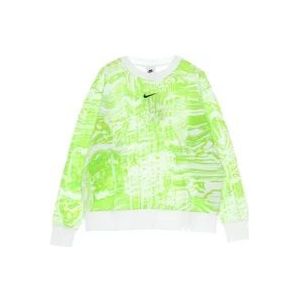 Nike Bedrukte Crewneck Sweatshirt , Green , Dames , Maat: L