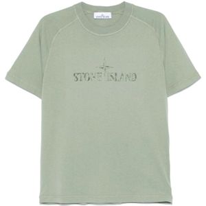 Stone Island, Heren, Tops, Groen, Maat: M Katoen,