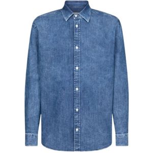 Dondup, Heren, Blouses & Shirts, Blauw, Maat: XL Denim,