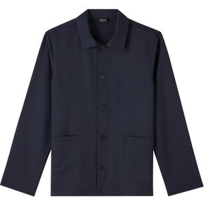 A.p.c., Heren, Jassen, Blauw, Maat: XL Wol,