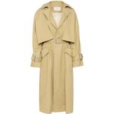 Gestuz - Belted Coat - Winterjas - Beige - Katoen/Lyocell