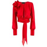 Wrap - Blouse - Rood - Lange Mouwen