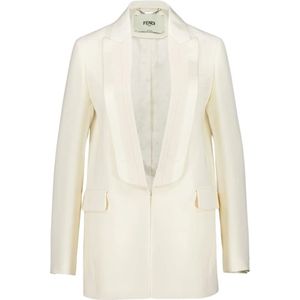 Fendi, Dames, Jassen, Wit, Maat: XS Zijde,
