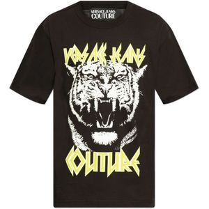 Versace Jeans Couture, Heren, Tops, Zwart, Maat: XL Katoen,