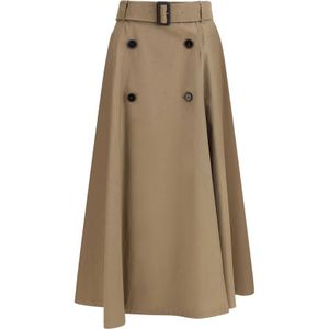 Burberry, Dames, Rokken, Beige, Maat: 3XS Katoen,
