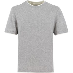 Brunello Cucinelli, Heren, Tops, Grijs, Maat: M Katoen,