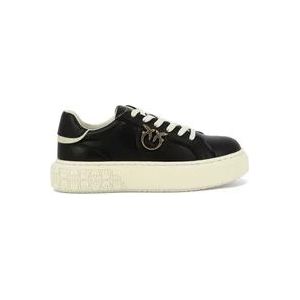 Pinko Yoko Leren Sneakers , Black , Dames , Maat: 38 EU