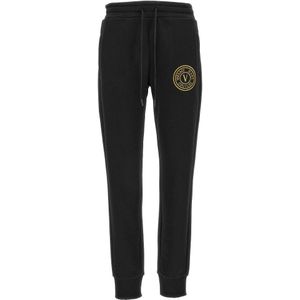 Versace Jeans Couture, Dames, Broeken, Zwart, Maat: M Katoen,