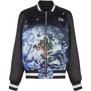 Balmain Gedrukte Earth and Stars bomberjack , Multicolor , Heren , Maat: M
