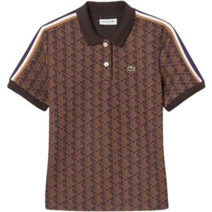Lacoste, Dames, Tops, Bruin, Maat: M Katoen,