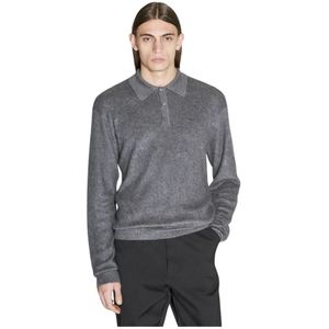 Prada, Heren, Truien, Grijs, Maat: M Zijde,