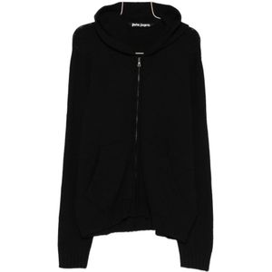 Palm Angels, Heren, Sweatshirts & Hoodies, Zwart, Maat: L Katoen,