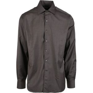 Alessandro Gherardi, Heren, Overhemden, Bruin, Maat: 2XL Wol,