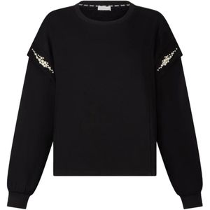 Liu Jo, Dames, Sweatshirts & Hoodies, Zwart, Maat: XS Viscose,