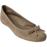 Ballerina - Donker Zand - Suede - Leer - Rubber Zool