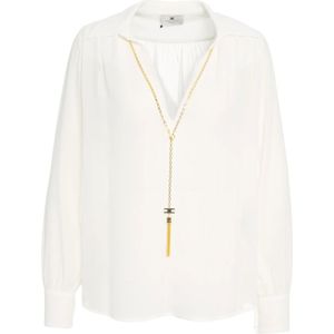 Elisabetta Franchi, Dames, Blouses & Shirts, Wit, Maat: XL