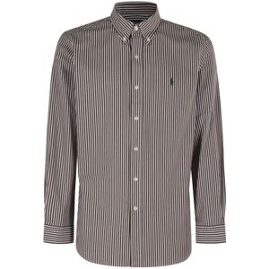 Polo Ralph Lauren, Heren, Overhemden, Bruin, Maat: M Katoen,