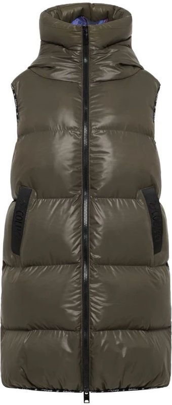 Carlo Colucci - Decima - Gewatteerd Lang Vest - Groen - Dames