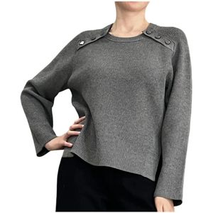 Liu Jo, Dames, Truien, Grijs, Maat: L Viscose,