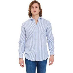 Mazzarelli, Heren, Overhemden, Blauw, Maat: 2XL
