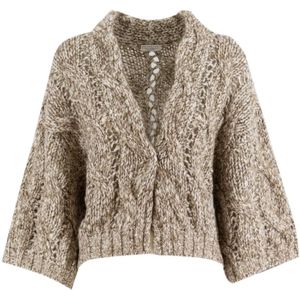 Brunello Cucinelli, Dames, Truien, Beige, Maat: XS Wol,