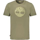 Timberland - T-shirt - Groen - Katoen - Stijlvol met Ronde Hals en Unieke Print