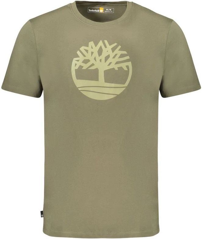 Timberland - T-shirt - Groen - Katoen - Stijlvol met Ronde Hals en Unieke Print