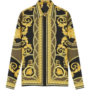 Versace Grafische Print Twill Weefsel Shirt , Multicolor , Dames , Maat: S