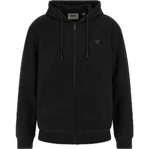 Guess - Zwarte Zip Hoodie - Heren - Sweatvest