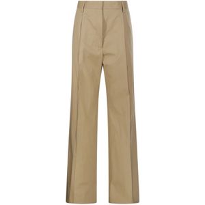 Dries Van Noten, Dames, Broeken, Beige, Maat: S Katoen,