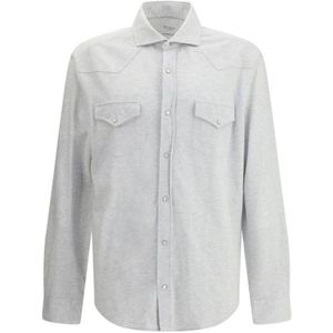 Brunello Cucinelli - Knit Shirt - Grijs - Katoen