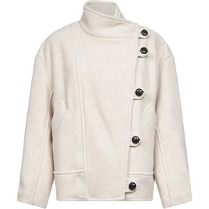 Isabel Marant, Dames, Jassen, Beige, Maat: 2XS Wol,