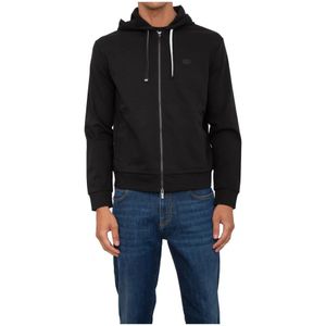 Emporio Armani, Heren, Sweatshirts & Hoodies, Zwart, Maat: M Katoen,