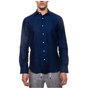 Càrrel, Heren, Overhemden, Blauw, Maat: 4XS Linnen,