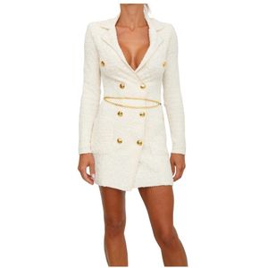 Elisabetta Franchi, Dames, Jurken, Wit, Maat: XS Katoen,
