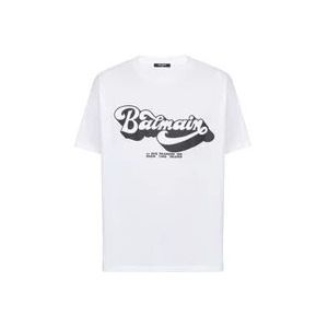 Balmain 70s T-shirt , White , Heren , Maat: M