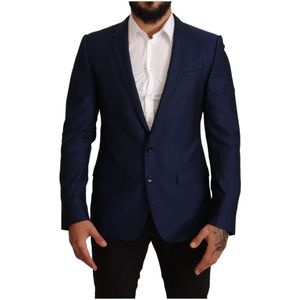 Dolce & Gabbana, Heren, Pakken, Blauw, Maat: M Zijde,