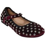 Sofie Schnoor - Ballerina's - Grijs - Met Zilveren Studs - 100% Textiel