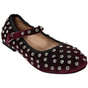 Sofie Schnoor - Ballerina's - Grijs - Met Zilveren Studs - 100% Textiel