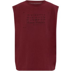 Maison Margiela, Dames, Tops, Rood, Maat: S Katoen,